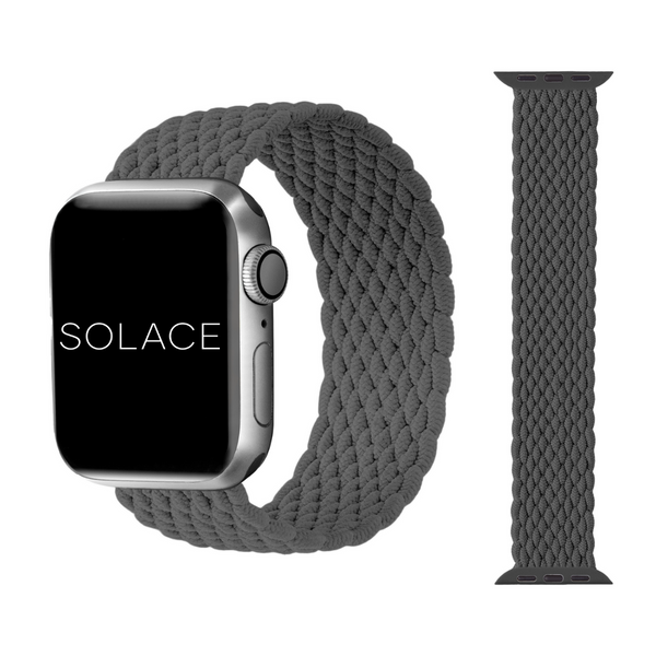 Grey braided Apple watch band compatible with 38,40,41,42,44,45,49mm
