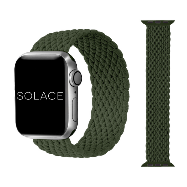 Green braided Apple watch band compatible with 38,40,41,42,44,45,49mm