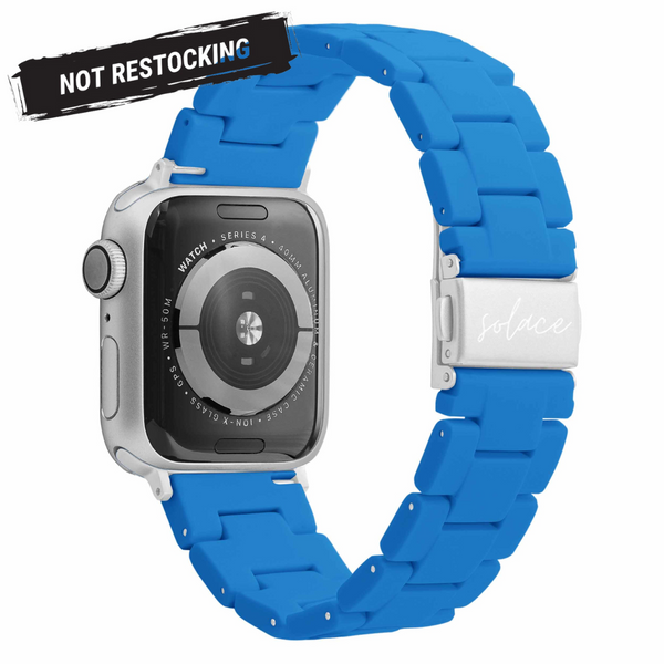 Blue Matte Adjustable Link Rresin Apple Watch Band Compatible with series Series 9, 8, 7, 6, SE, 5, 4, 3, 2, and 1 and Ultra