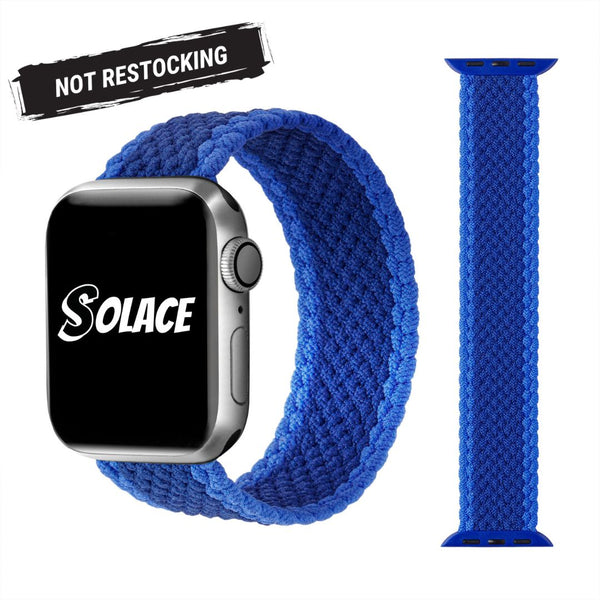 Blue Braided Nylon Loop Apple Watch Band Compatible with series Series 9, 8, 7, 6, SE, 5, 4, 3, 2, and 1 and Ultra 