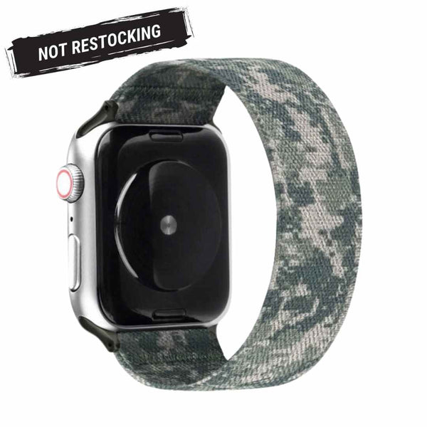  Camo Stretchy Nylon Loop Apple Watch Band Compatible with series Series 9, 8, 7, 6, SE, 5, 4, 3, 2, and 1 and Ultra