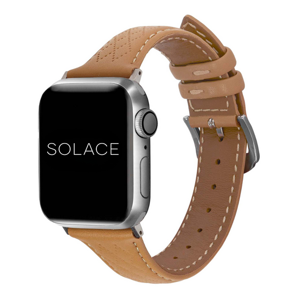 Brown Leather Apple Watch Bands Compatible with 49mm 45mm 44mm 42mm 41mm front facing