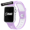 Purple White Adjutable Sillicone Apple Watch Band Compatible with series Series 9, 8, 7, 6, SE, 5, 4, 3, 2, and 1 and Ultra 