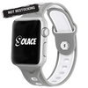 Grey White Adjutable Sillicone Apple Watch Band Compatible with series Series 9, 8, 7, 6, SE, 5, 4, 3, 2, and 1 and Ultra 