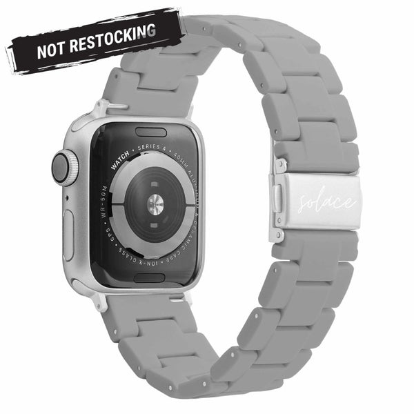 Grey Matte Adjustable Link Rresin Apple Watch Band Compatible with series Series 9, 8, 7, 6, SE, 5, 4, 3, 2, and 1 and Ultra