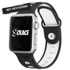 Black and White Sillicone Apple Watch Band Compatible with series Series 9, 8, 7, 6, SE, 5, 4, 3, 2, and 1 and Ultra 