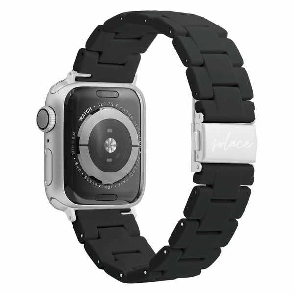 Black Matte Adjustable Link Rresin Apple Watch Band Compatible with series Series 9, 8, 7, 6, SE, 5, 4, 3, 2, and 1 and Ultra