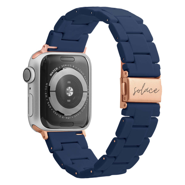 Navy Matte Adjustable Link Rresin Apple Watch Band Compatible with series Series 9, 8, 7, 6, SE, 5, 4, 3, 2, and 1 and Ultra
