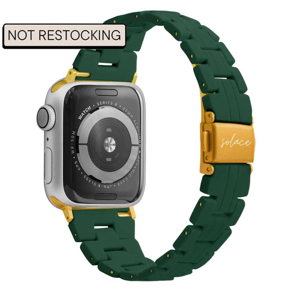 Pine Green Slim Adjustable Link Rresin Apple Watch Band Compatible with series Series 9, 8, 7, 6, SE, 5, 4, 3, 2, and 1 and Ultra