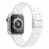 White Matte Adjustable Link Rresin Apple Watch Band Compatible with series Series 9, 8, 7, 6, SE, 5, 4, 3, 2, and 1 and Ultra 