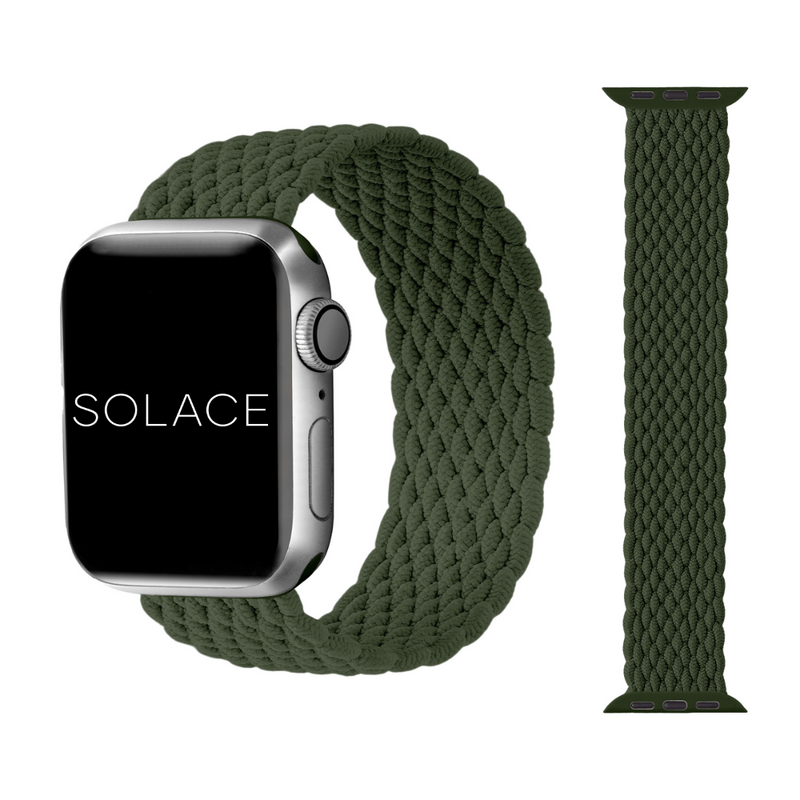 Grey braided Apple watch band compatible with 38,40,41,42,44,45,49mm
