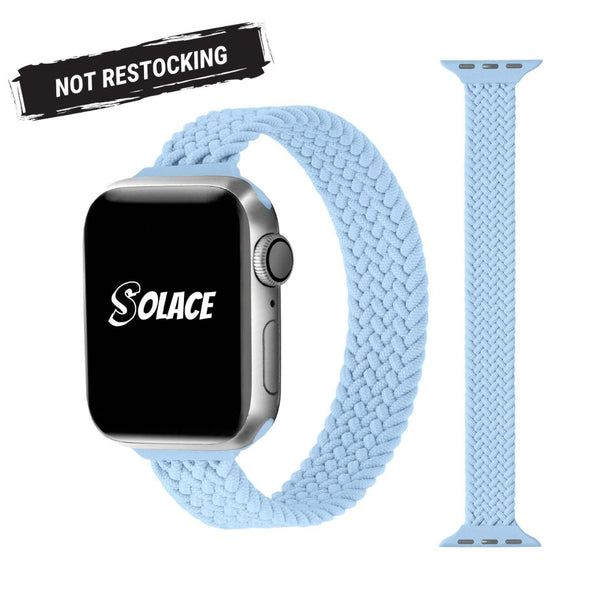 Blue Slim Braided Nylon Loop Apple Watch Band Compatible with series Series 9, 8, 7, 6, SE, 5, 4, 3, 2, and 1 and Ultra 