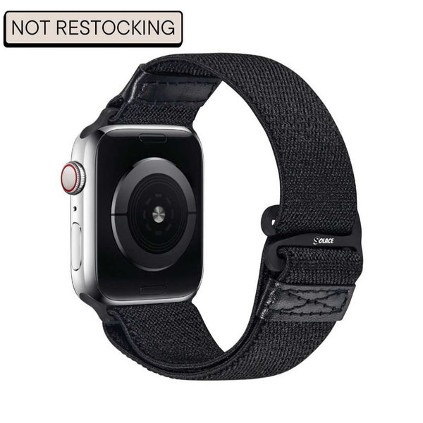 Black Adjustable Nylon Apple watch band, compatible with 38,40,41,42,44,45,49mm Apple watch sizes
