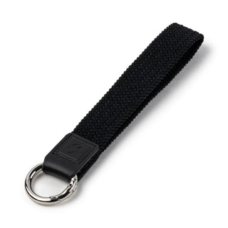 Stretchy Black Braided nylon key chain 