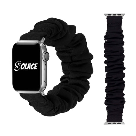 Black Scrunchie Apple Watch Band Compatible with 38mm 40mm 41mm 42mm 44mm 45mm