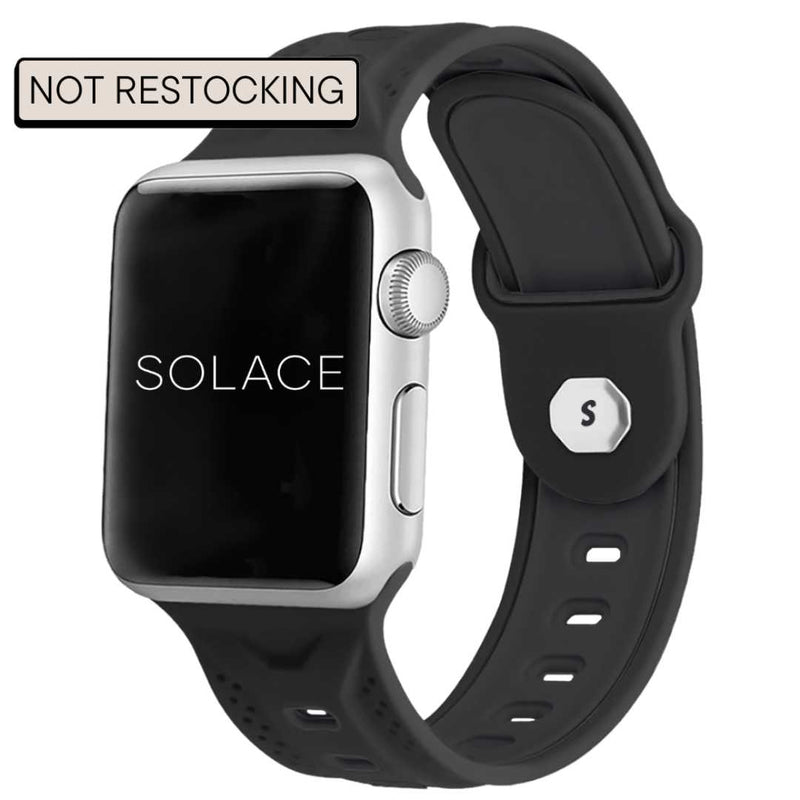 Black/white Silicone Apple watch band compatible with 38,40,41,42,44,45,49mm Apple watch sizes
