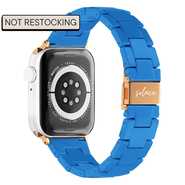 Blue Matte Adjustable Link Rresin Apple Watch Band Compatible with series Series 10,9, 8, 7, 6, SE, 5, 4, 3, 2, and 1 and Ultra 