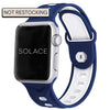 Blue/White Silicone Apple watch band compatible with 38,40,41,42,44,45,49mm Apple watch sizes
