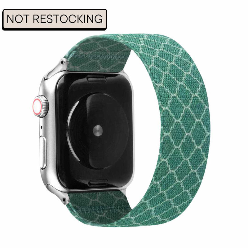 Green & White Nylon Apple watch band, compatible with 38,40,41,42,44,45,49mm Apple watch sizes
