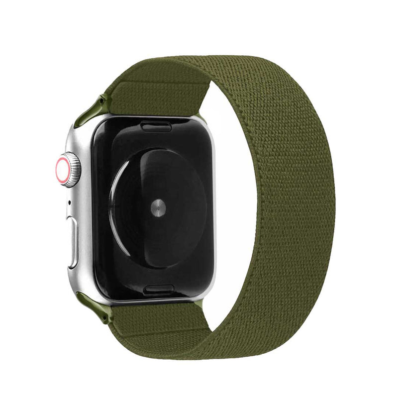 Black Nylon Loop Apple Watch Band Compatible with series Series 9, 8, 7, 6, SE, 5, 4, 3, 2, and 1 and Ultra