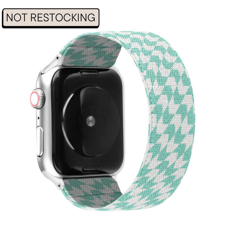 Green & White Nylon Apple watch band, compatible with 38,40,41,42,44,45,49mm Apple watch sizes
