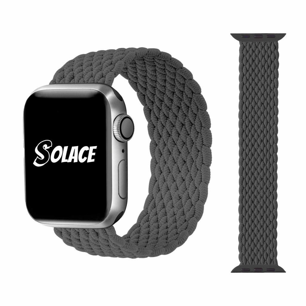 Grey braided nylon apple watch band Compatible with 38mm 40mm 41mm 42mm 44mm 45mm 49mm