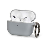 Apple Airpods pro Grey silicone protective case with keychain attachment