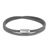 Solace Grey braided nylon bracelet with magnetic attachment