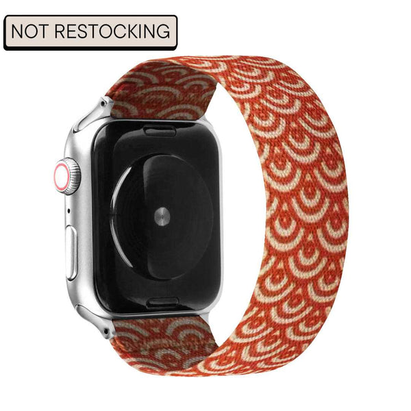 Orange/WHite Nylon Apple watch band, compatible with 38,40,41,42,44,45,49mm Apple watch sizes
