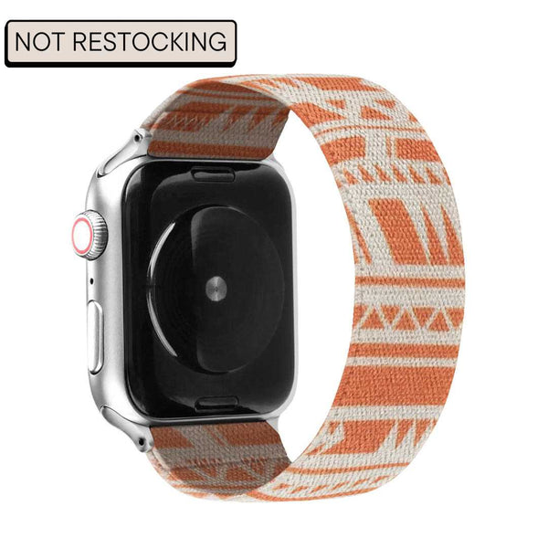 Orange and White Nylon Apple watch band, compatible with 38,40,41,42,44,45,49mm Apple watch sizes
