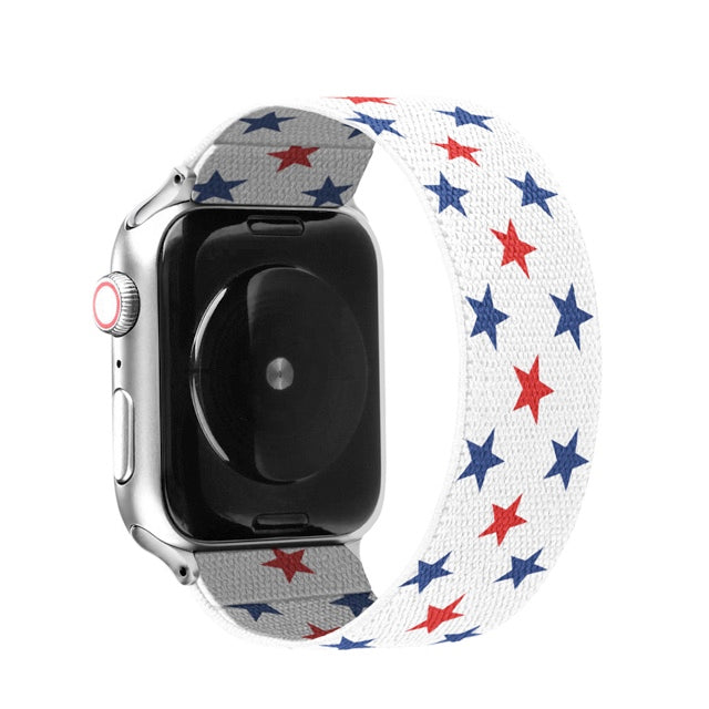 Floral stretchy Nylon apple  band Compatible with 38mm 40mm 41mm 42mm 44mm 45mm 49mm