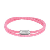 Solace Pink braided nylon bracelet with magnetic attachment