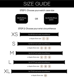 Apple Watch band sizing chart 