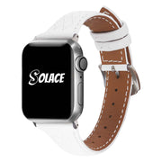 White Leather Apple Watch Bands Compatible with  49mm 45mm 44mm 42mm 41mm
