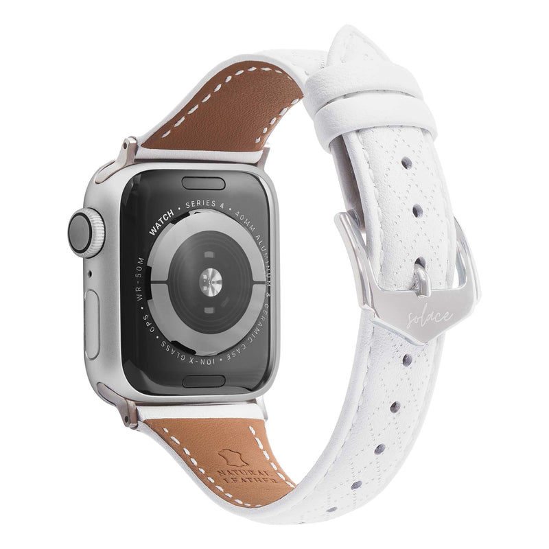 Brown Leather Apple Watch Bands Compatible with 49mm 45mm 44mm 42mm 41mm,  back facing