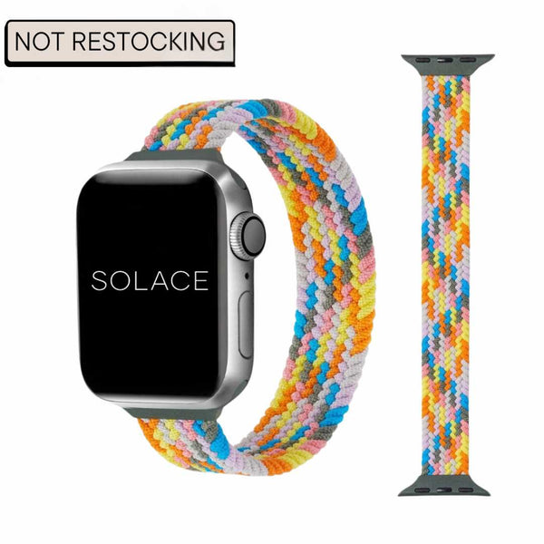 Spring Rainbow slim braided Apple Watch Band Compatible with series Series 10 9, 8, 7, 6, SE, 5, 4, 3, 2, and 1 and Ultra
