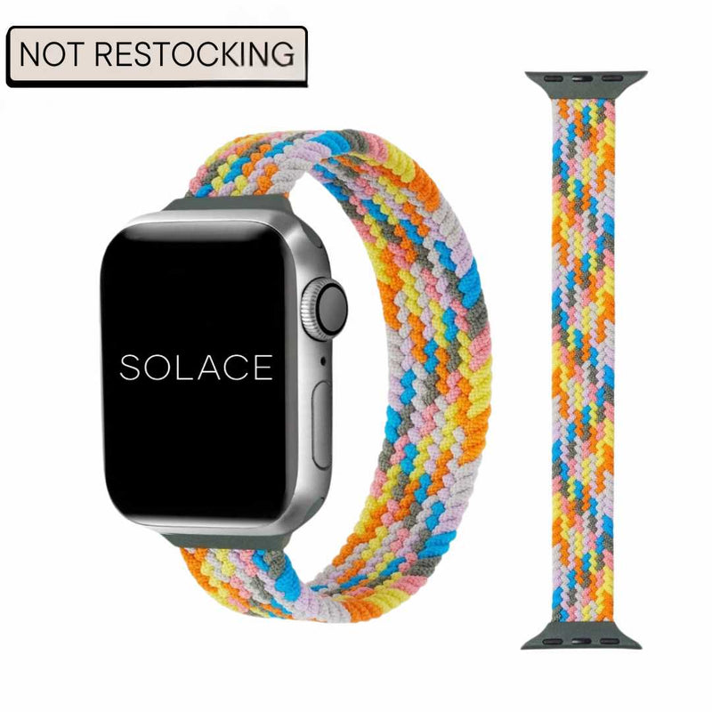 Black slim braided Apple Watch Band Compatible with series Series 9, 8, 7, 6, SE, 5, 4, 3, 2, and 1 and Ultra
