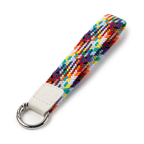 Stretchy Rainbow Braided nylon key chain 