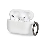 Apple Airpods pro white silicone protective case with keychain attachment