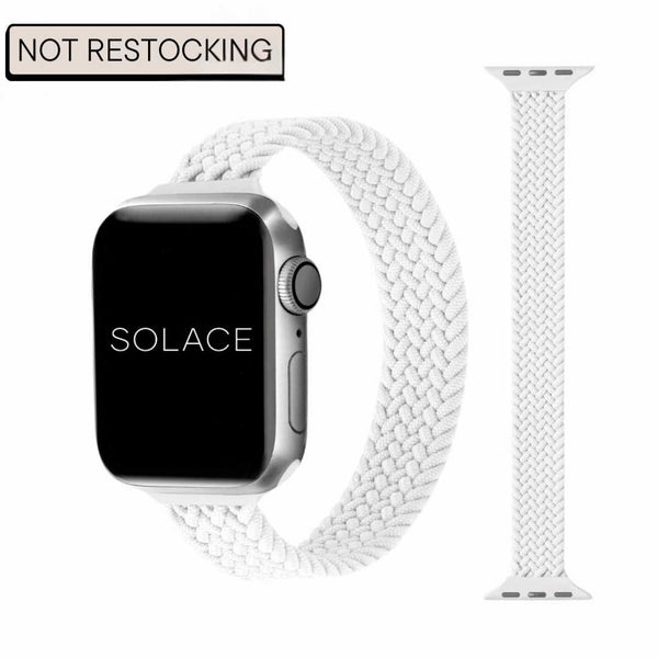 White slim braided Apple Watch Band Compatible with series Series 10 9, 8, 7, 6, SE, 5, 4, 3, 2, and 1 and Ultra
