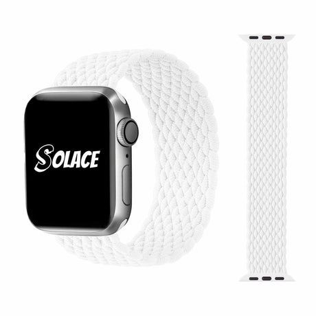 White braided nylon apple watch band Compatible with 38mm 40mm 41mm 42mm 44mm 45mm 49mm