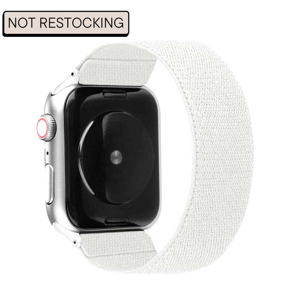 White Nylon Apple watch band, compatible with 38,40,41,42,44,45,49mm Apple watch sizes
