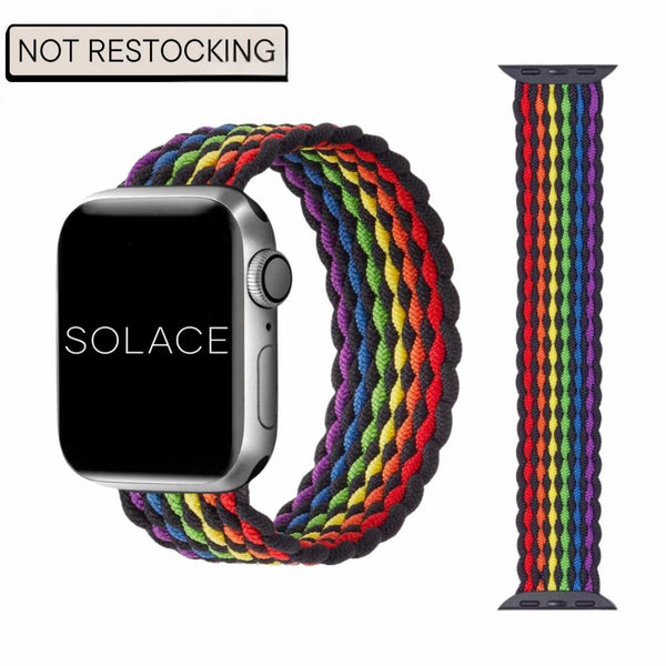 Winter Rainbow braided Apple watch band, compatible with 38,40,41,42,44,45,49mm Apple watch sizes
