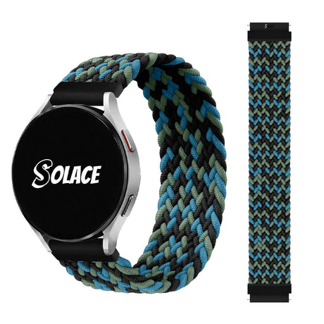 Outlander Loop - Solace Bands Blue Green and Black Braided 20mm 22mm Watch Band Blue/Black/Green