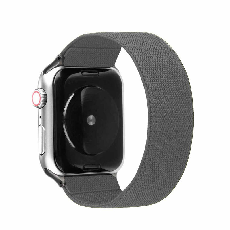 Black Nylon Loop Apple Watch Band Compatible with series Series 9, 8, 7, 6, SE, 5, 4, 3, 2, and 1 and Ultra